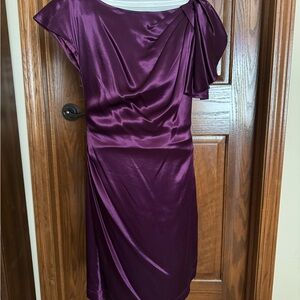 Pre-owned size 6 YOANA BARASCHI Elegant Purple Satin Dress